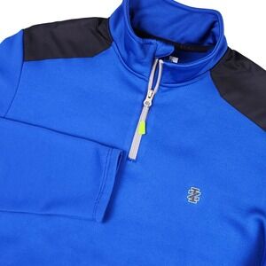 IZOD PerformX Pullover Mens Medium Blue Quarter Zip Fleece Outdoor Hiking Golf